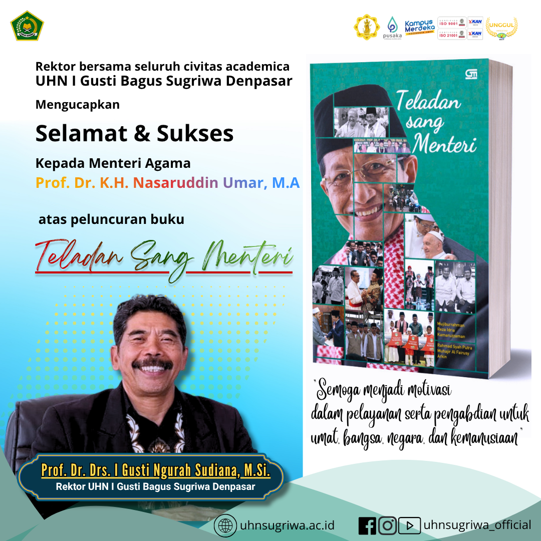 Serukan Teladan Pelayan Umat, Rektor UHN Sugriwa: Alarm Pengingat Tugas Dasan Insan KEMENAG