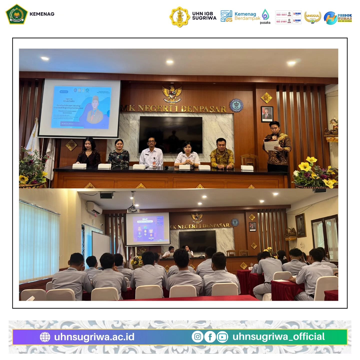 Prodi Sains Informasi UHN Sugriwa Gelar PKM Social Media Analytics For Youth Di SMKN 1 Denpasar